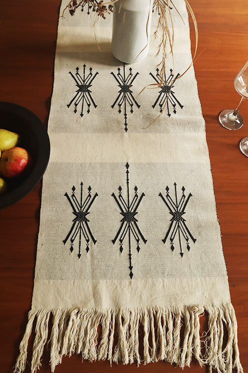 Okhai "Dhansiri" Handwoven Pure Cotton Table Runner