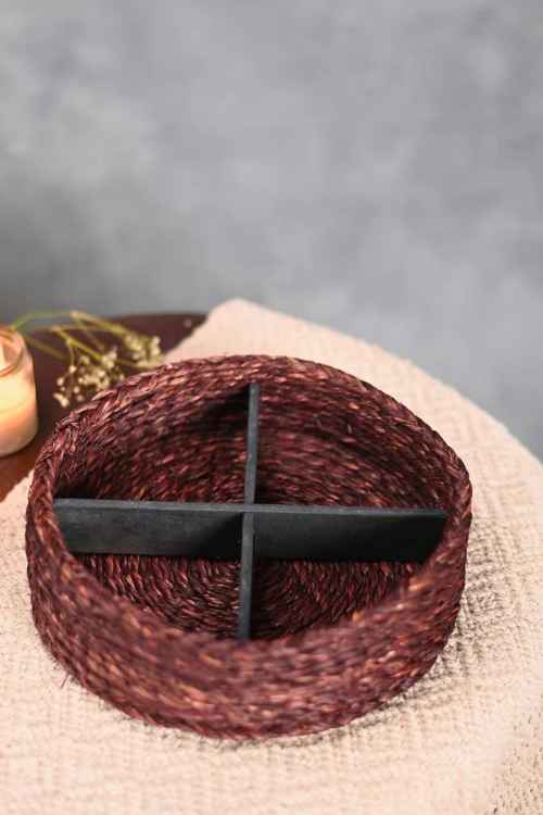 Kadam Haat Handmade Sabai Grass Jewellery Box - Brown