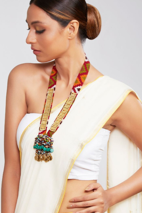 Mayabazaar 'Statement' Crochet Kullu Glory Necklace