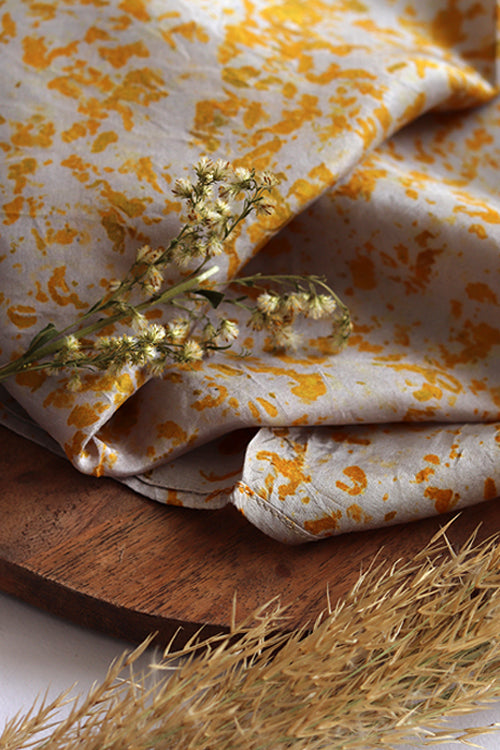 Mulya "Dahelia" Eco Printed Habutai Silk Yardage