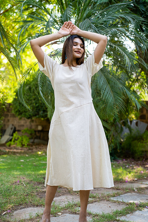 Moralfibre Kora Dress With Translusant Muslin Sleeves & Side Kali – Okhaistore