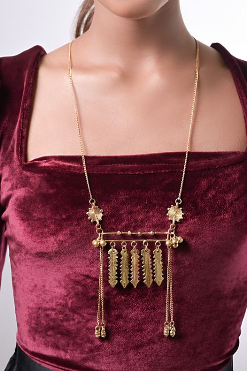 Miharu Geometric Delight Brass Necklace