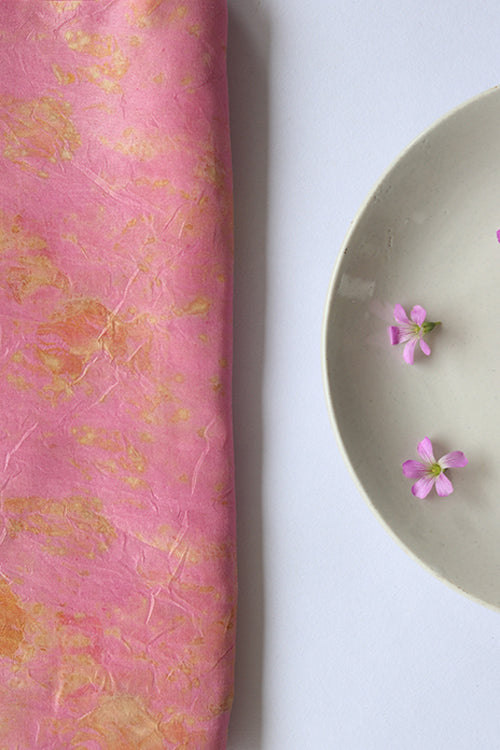 Mulya "Jasmine" Eco Printed Habutai Silk Yardage