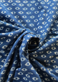 Moralfibre 100% Natural Indigo Handblock Evil Eye Printed Fabric