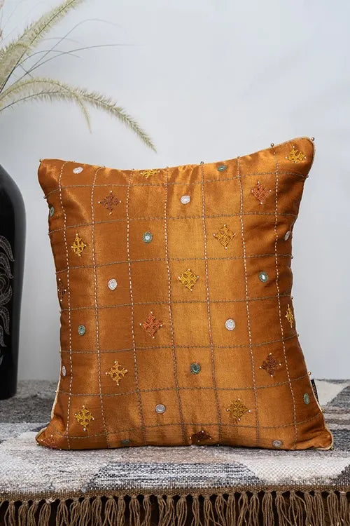 Craftroots Artisans' Crafted Gaji Silk Cushion Cover