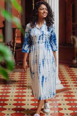 Okhai 'Asma' Tie-Dye Pure Cotton Dress | Rescue