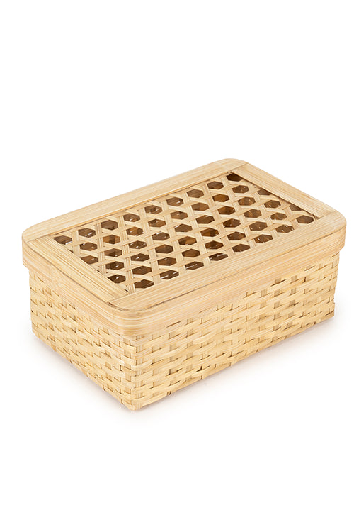 Greenkraftmira Handcrafted Bamboo Rectangular Box - Set Of 3