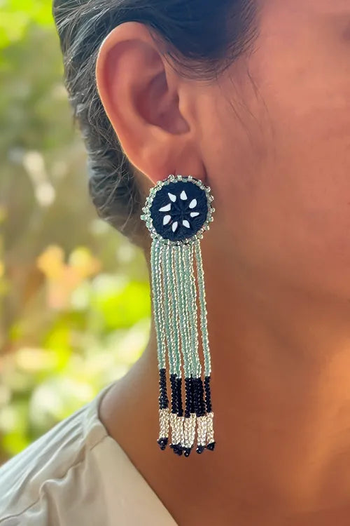 Antarang- Jil-Mil Earrings- Dark Blue