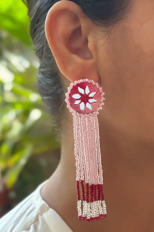 Antarang- Jil-Mil Earrings- Shaded Pink