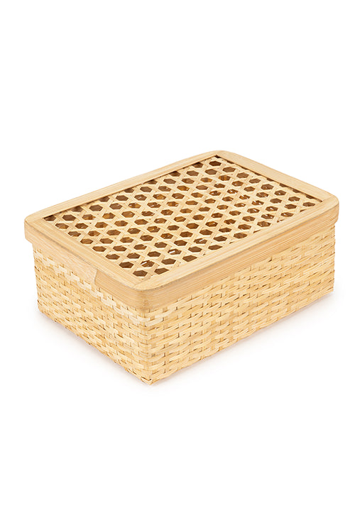 Greenkraftmira Handcrafted Bamboo Rectangular Box - Set Of 3