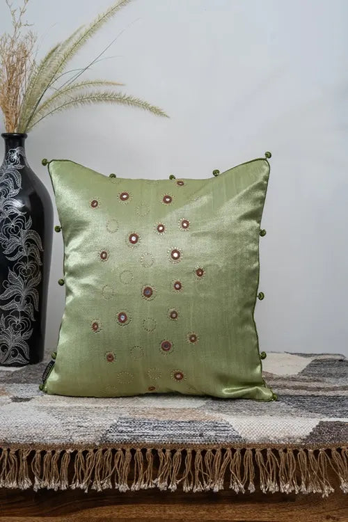 Craftroots Gaji Silk Mirror Cushion Cover