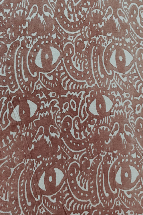 Creative Bee 'ALOHI' Natural Dye Block Printed Tussar Fabric