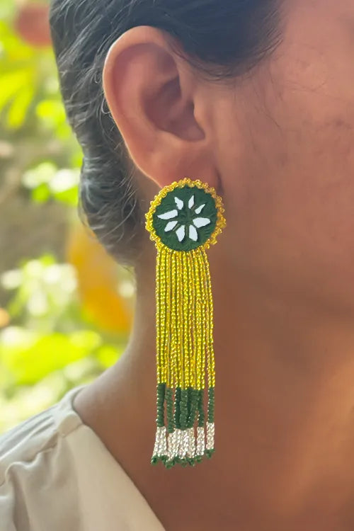Antarang- Jil-Mil Earrings- Green