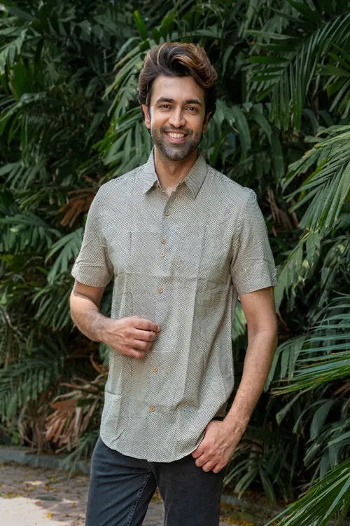 Craftroots Striped Bagru Block Print Shirt