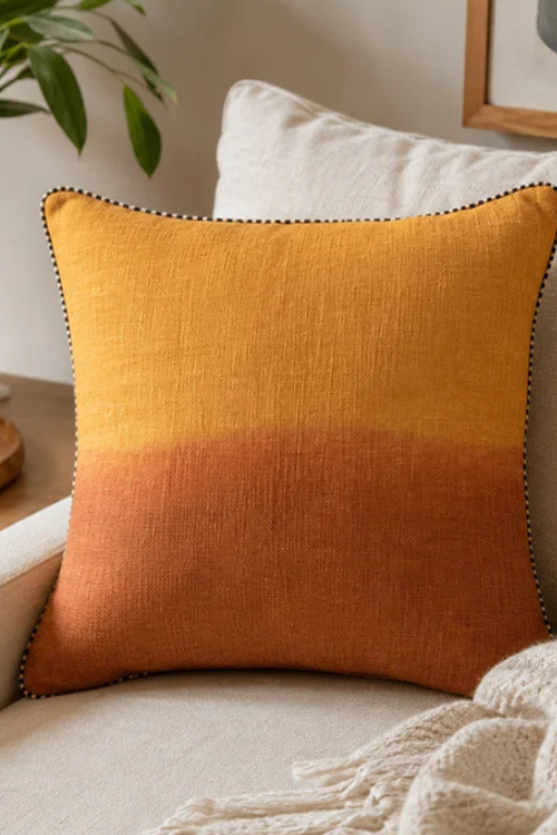 Onset Homes Eclipse Ombre Mustard Cushion Cover