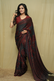 Ajrakh Print Modal Tissue Pallu Saree | Jabbar Khatri
