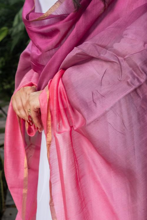 Craftroots Duo-Tone Tie & Dye Chanderi Dupatta