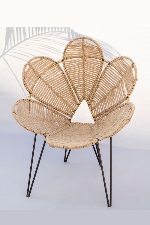 Natural Jute Flower Chair