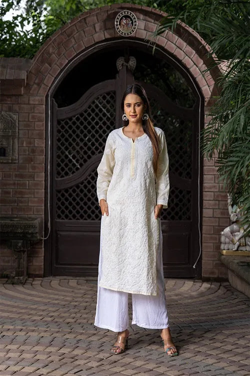 Craftroots Chikankari Embroidered Kurta