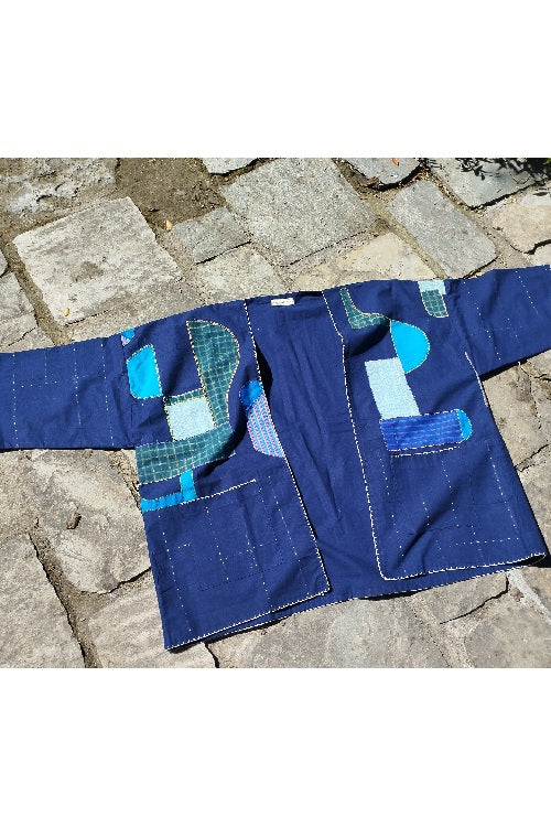 Patch Over Patch Indigo Curve Jacket