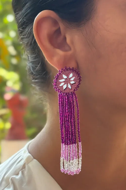 Antarang- Jil-Mil Earrings- Purple
