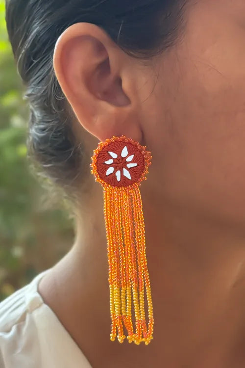 Antarang- Jil-Mil Earrings- Orange