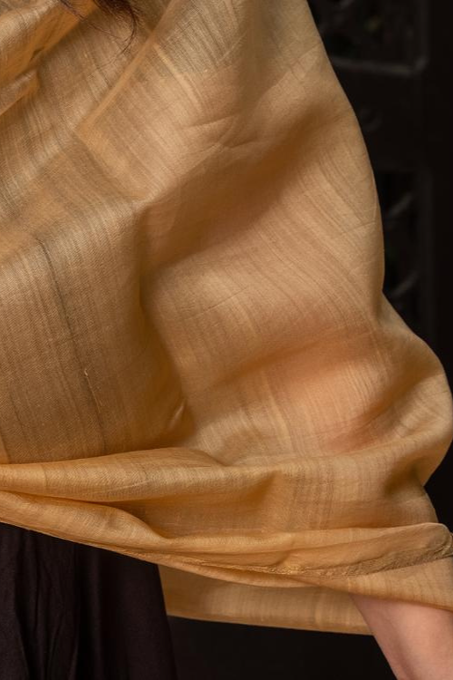 Craftroots Cream Chanderi Phat Work Dupatta