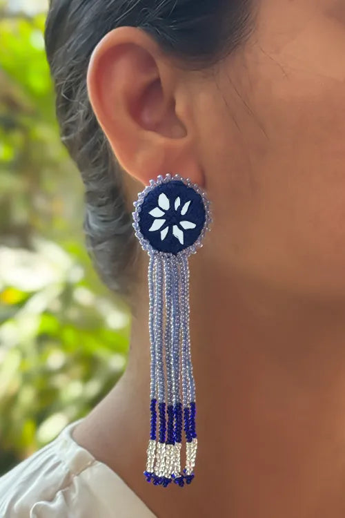 Antarang- Jil-Mil Earrings- Navy Blue