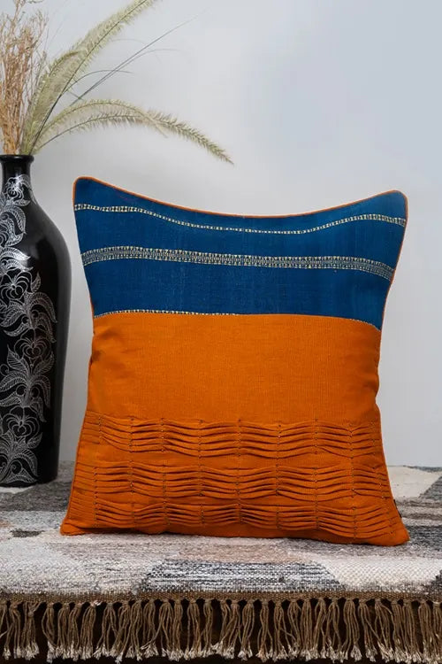 Craftroots Handcrafted Artisanal Bhujodi Tucks Cushion Cover