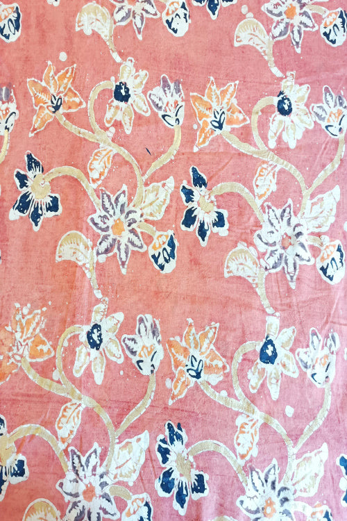Creative Bee 'HEDY' Natural Dye Batik Hand Painted Handloom Cotton x Silk Fabric