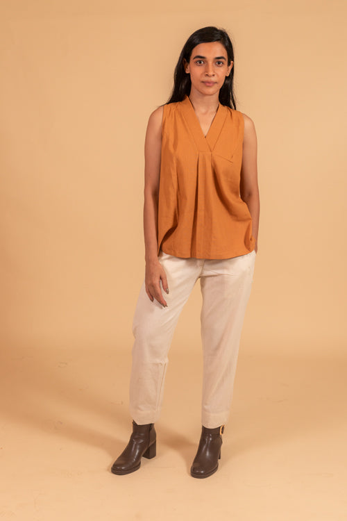 Moralfibre Over Lapping V Neck Incut Sleeve Top From "Shapes Collection "