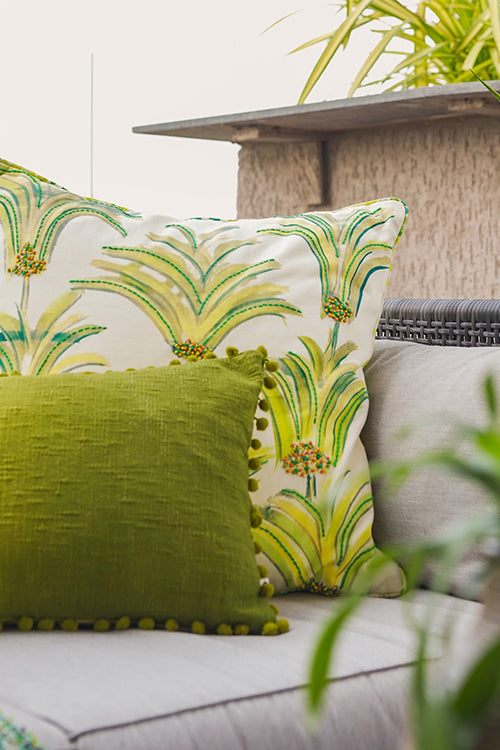 Onset Homes Sprig Cushion Cover-Lime Green-20X20