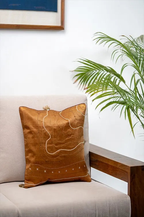 Craftroots Waves Cushion Cover With Handwork