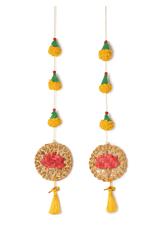 Greenkraft Marigold Lotus Handcrafted Banana Hanging - Set Of 2