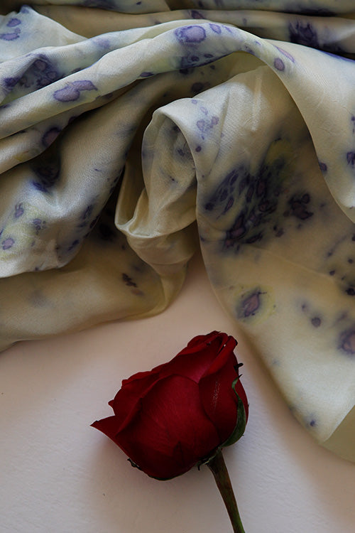 Mulya "FIROZ" Eco Printed Habutai Silk Yardage