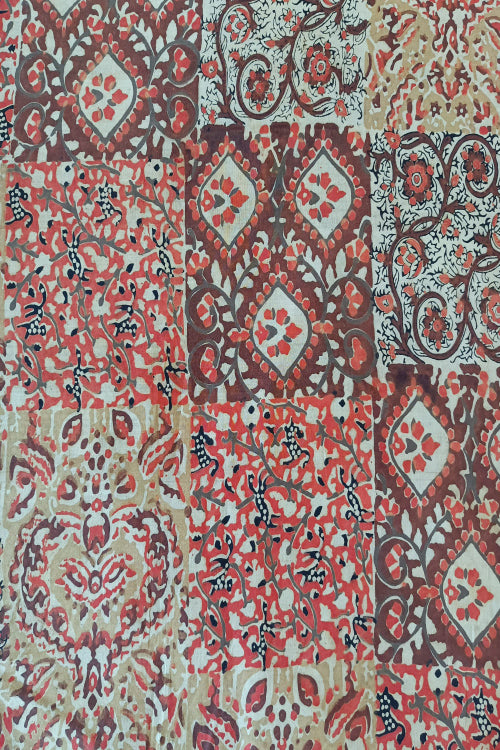 Craetive Bee 'FAYE' Natural Dye Hand Block Printed Multi-Patch Cotton Fabric