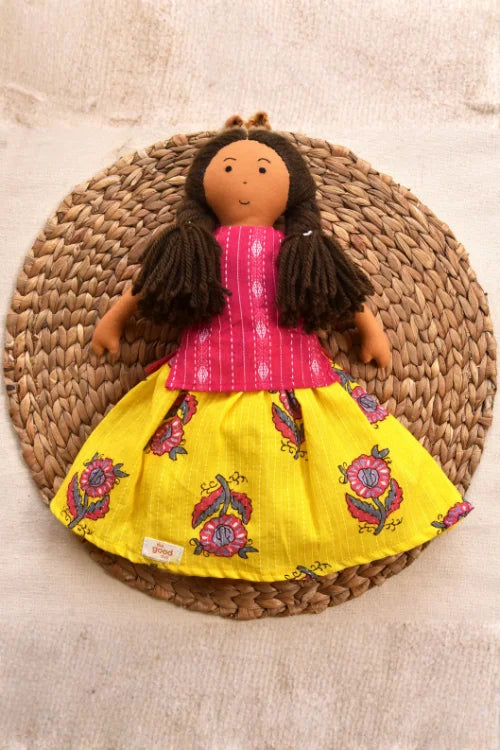 The Good Doll Nilah 12 Inch Girl Doll Classic Yellow Skirt Blouse Set