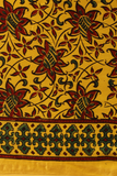 Tenaaro Ajrakh Hand Block Printed  Modal Sik Saree  (Yellow-20)