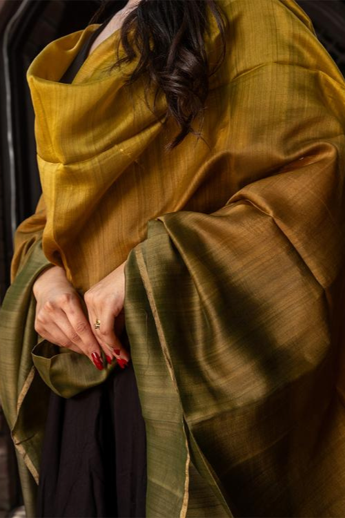 Craftroots Brown-Gold Ombré Dupatta