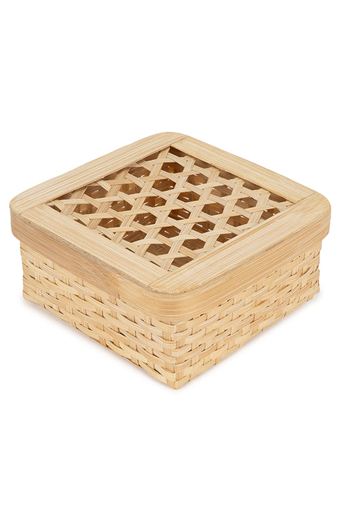 Greenkraftmira Handcrafted Bamboo Square Box - Set Of 3