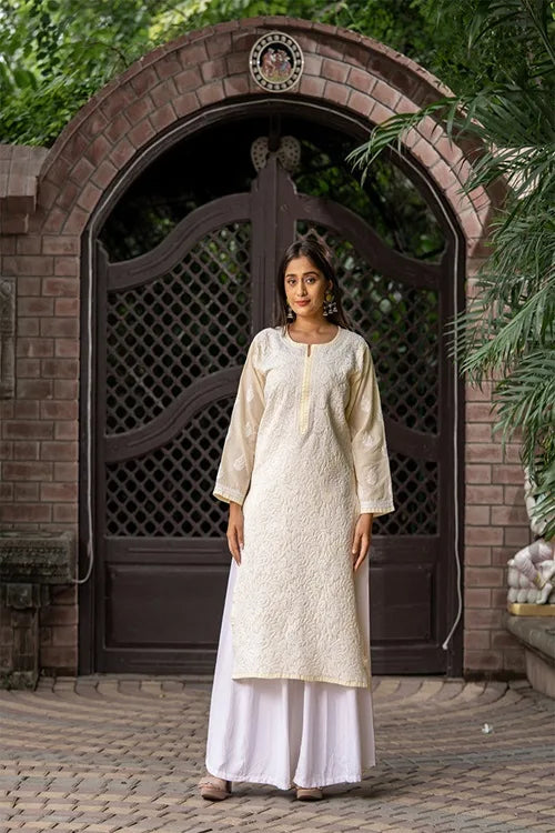 Craftroots All-Over Chikankari Embroidered Kurta