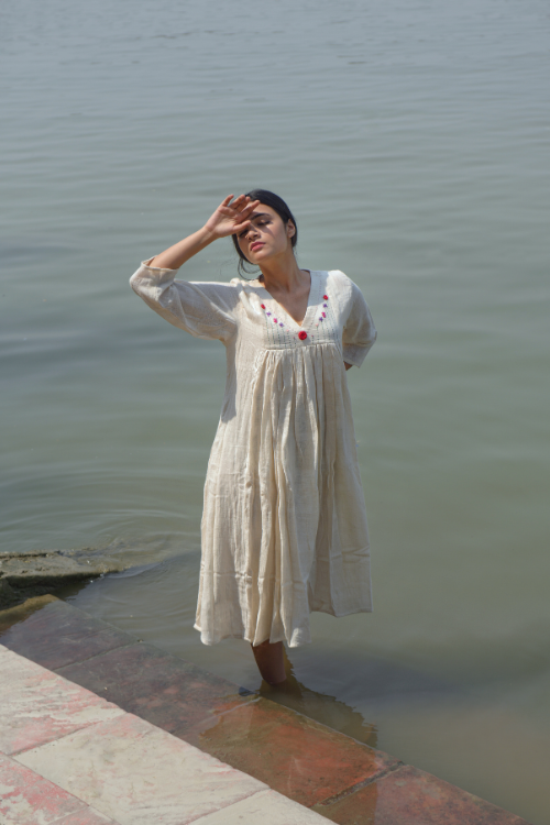 Bebaak Roohi Handwoven Kora Dress