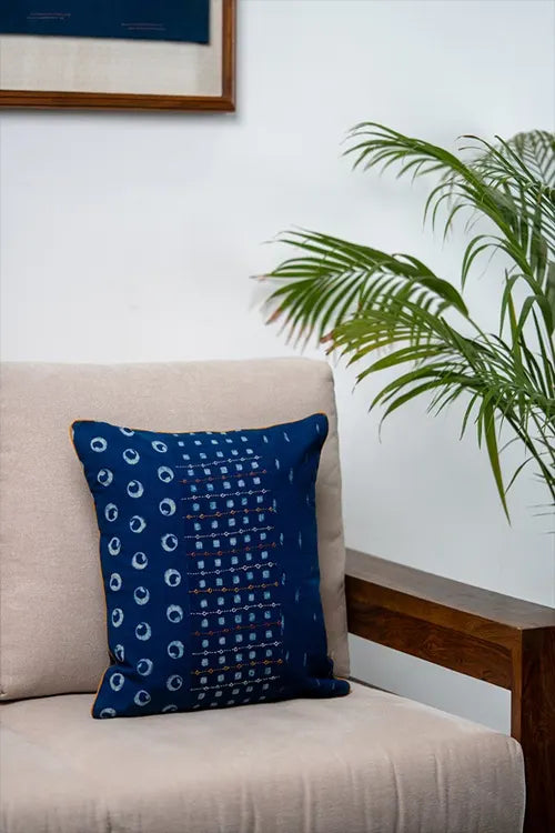 Craftroots Block Printed Dot And Line Cushion Cover