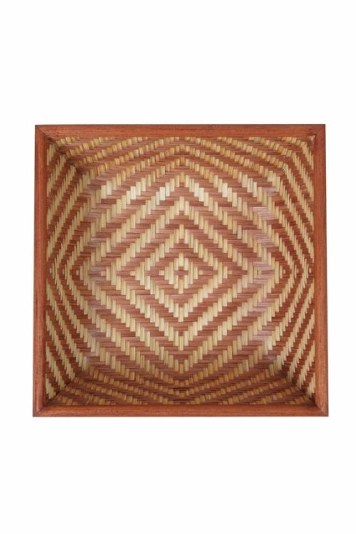 Kadam Haat Handmade Bamboo Fruit Basket With Lid (Brown)