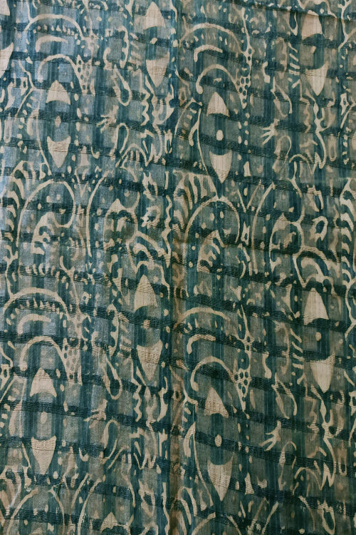 Creative Bee 'AYLA' Natural Dye Block Printed Tussar Silk Fabric