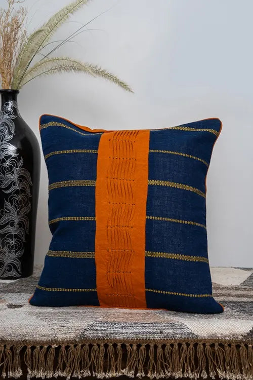 Craftroots Blue Bhujodi Cushion Cover