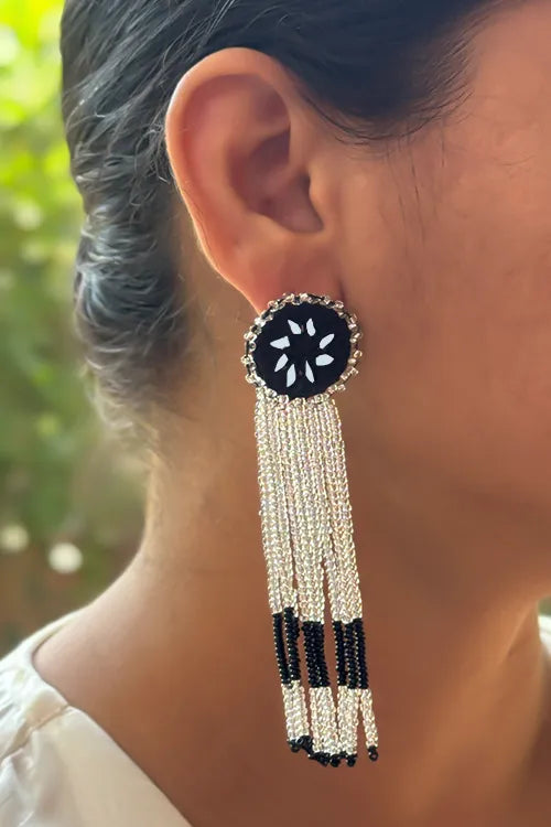 Antarang- Bead Work- Jil-Mil Earrings- Black