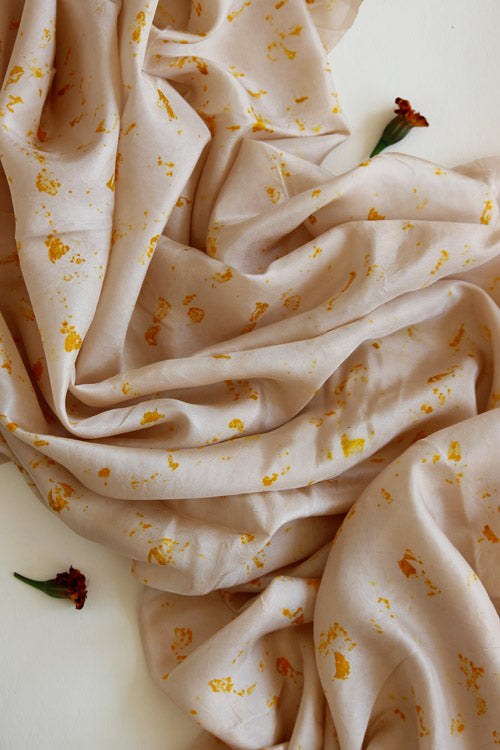 Mulya "AKHROT" Eco Printed Habutai Silk Yardage