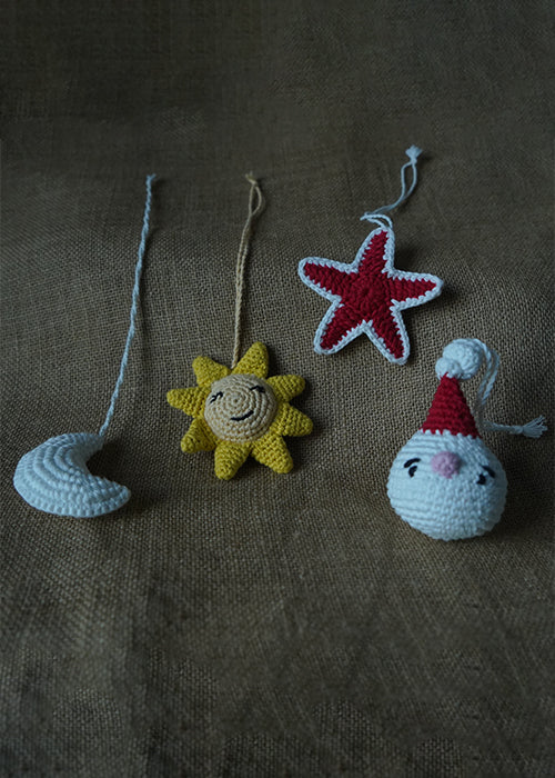 Himalayan Blooms Handmade Crochet Christmas Ornaments Set of 4