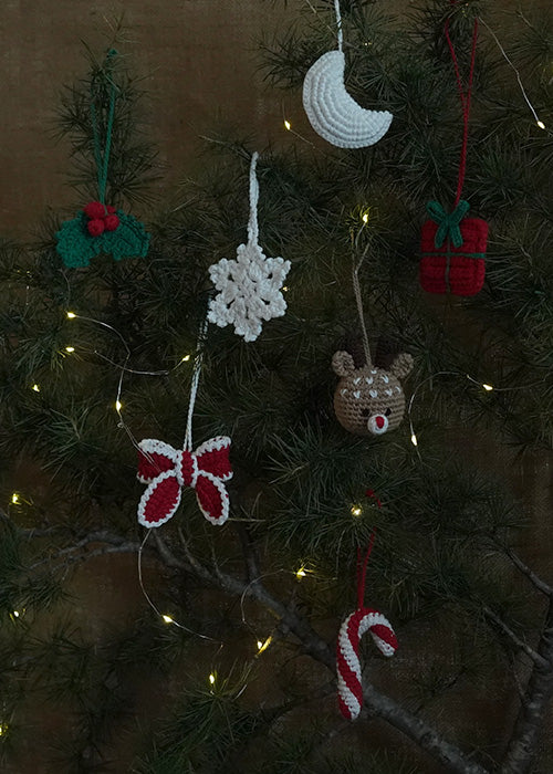 Himalayan Blooms Eco-Friendly Crochet Ornament Set of 7